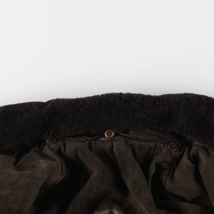 COMPAGNIA DELLE PELLI padded leather flight jacket, men's size M unclear brown type Vintage Second Hand