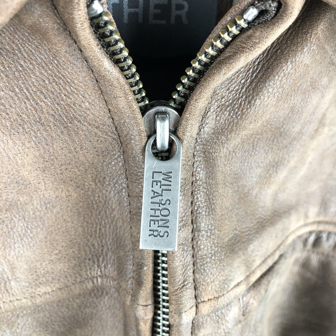 Wilsons Leather Leather Blouson, Swing Top Type, Men's Size Small genuine leather brown type Vintage Second Hand