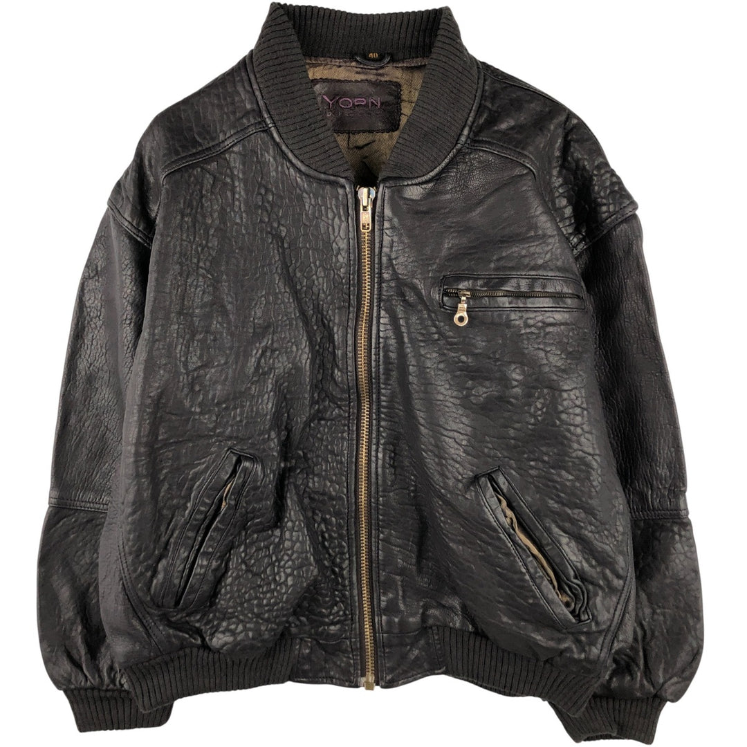 Vintage 1980'S YORN leather jacket, size M, men's genuine leather black type Vintage Second Hand