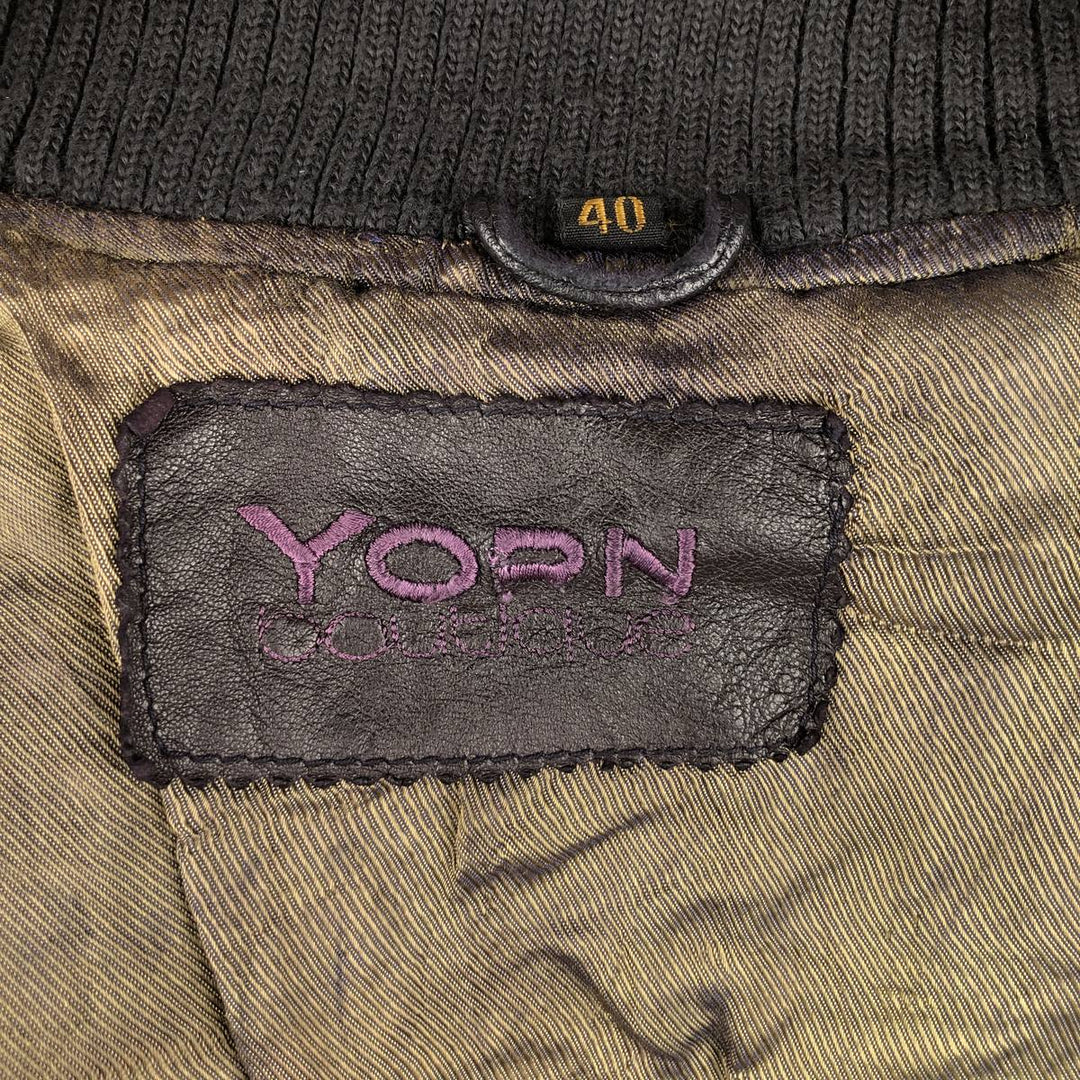 Vintage 1980'S YORN leather jacket, size M, men's genuine leather black type Vintage Second Hand