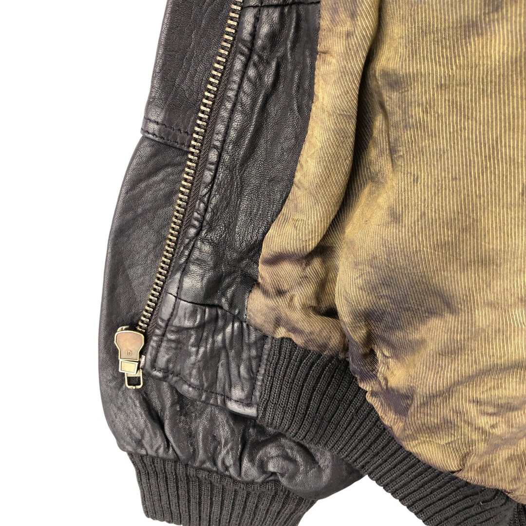 Vintage 1980'S YORN leather jacket, size M, men's genuine leather black type Vintage Second Hand