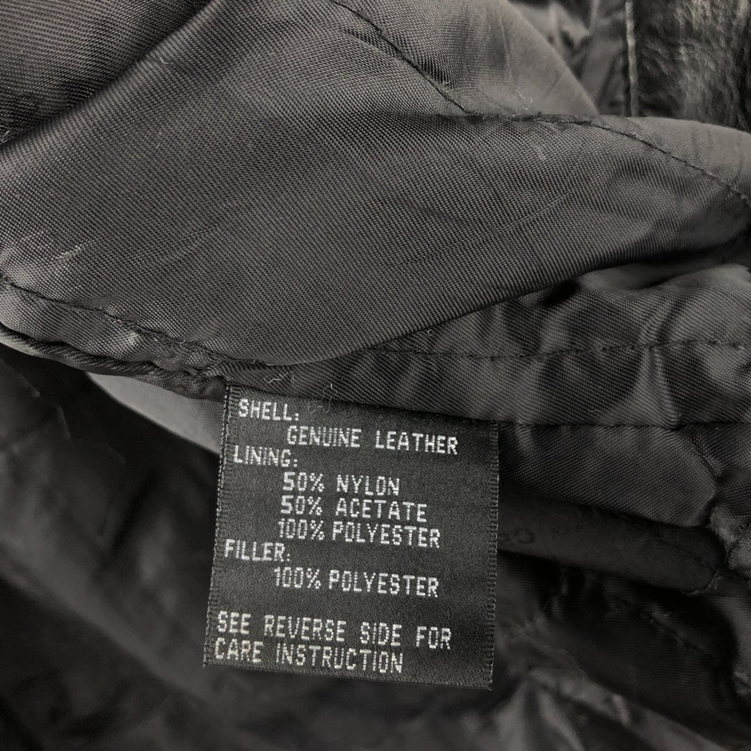 STATE CLOTHING Swing Top Padded Leather Blouson, Men's Size M genuine leather black type Vintage Second Hand