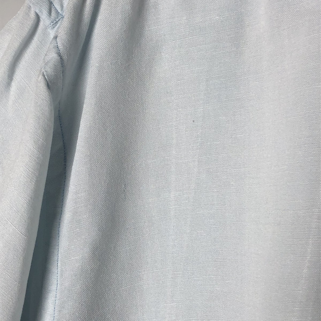 00s~ NAUTICA Linen x Rayon Short Sleeve Open Collar Linen Shirt Box Shirt Men's L Size linen Blue type light blue Vintage Second Hand