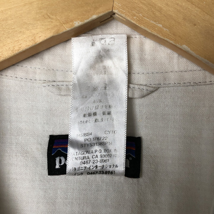 Patagonia 53138SP14 Hemp x Cotton Short Sleeve Hemp Shirt Box Shirt Men's Size L Hemp white type Vintage Second Hand