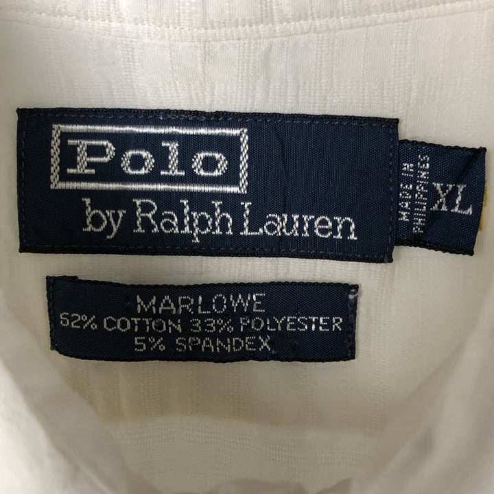 Ralph Lauren MARLOWE short sleeve cotton shirt, men's XL size cotton white type Vintage Second Hand