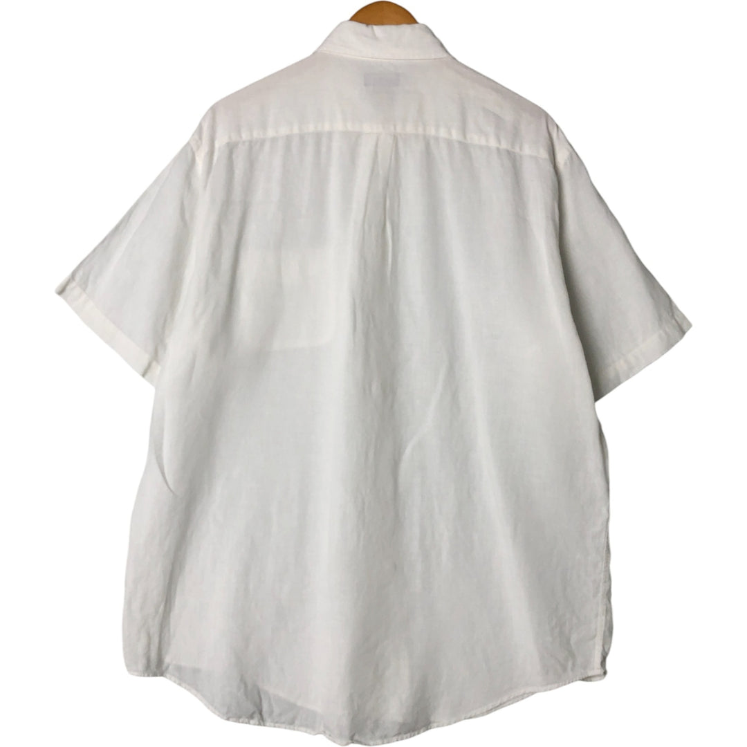 Brooks Brothers 346 short sleeve linen button-down shirt, men's size L linen white type Vintage Second Hand
