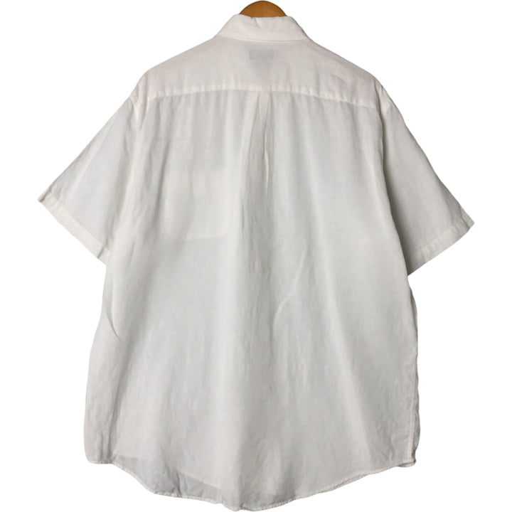 Brooks Brothers 346 short sleeve linen button-down shirt, men's size L linen white type Vintage Second Hand