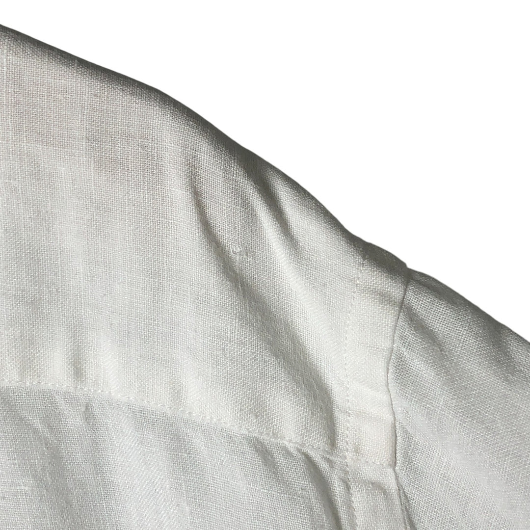 Brooks Brothers 346 short sleeve linen button-down shirt, men's size L linen white type Vintage Second Hand