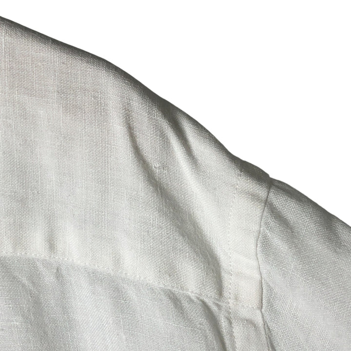 Brooks Brothers 346 short sleeve linen button-down shirt, men's size L linen white type Vintage Second Hand