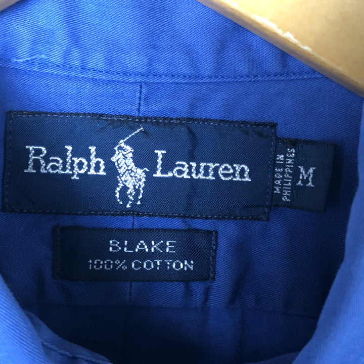 Ralph Lauren BLAKE short sleeve button down shirt, men's size M cotton blue type Vintage Second Hand