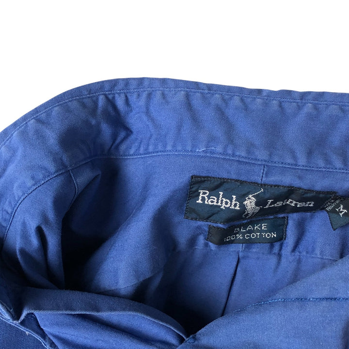 Ralph Lauren BLAKE short sleeve button down shirt, men's size M cotton blue type Vintage Second Hand