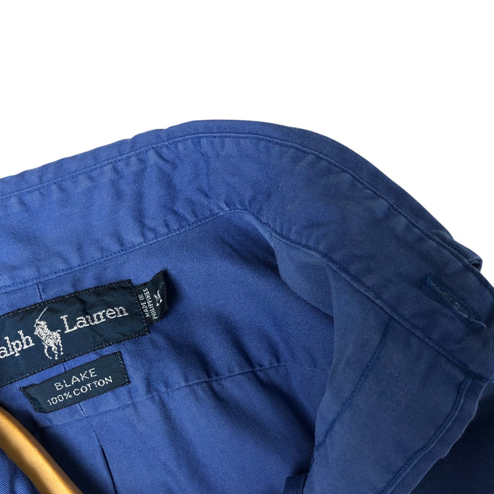 Ralph Lauren BLAKE short sleeve button down shirt, men's size M cotton blue type Vintage Second Hand