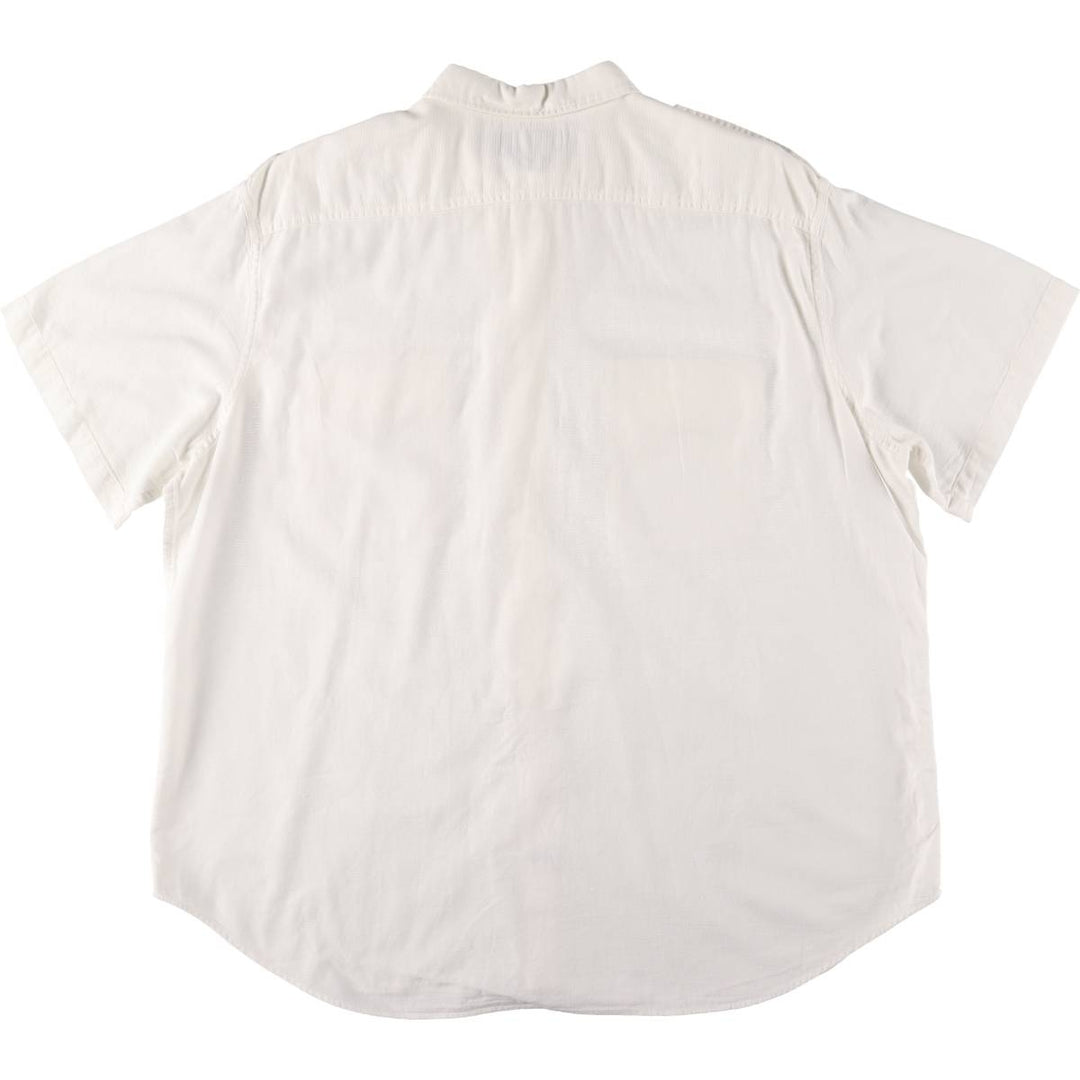 Ralph Lauren OCEAN SHIRT, short sleeve button-down shirt, men's XXL size cotton white type Vintage Second Hand