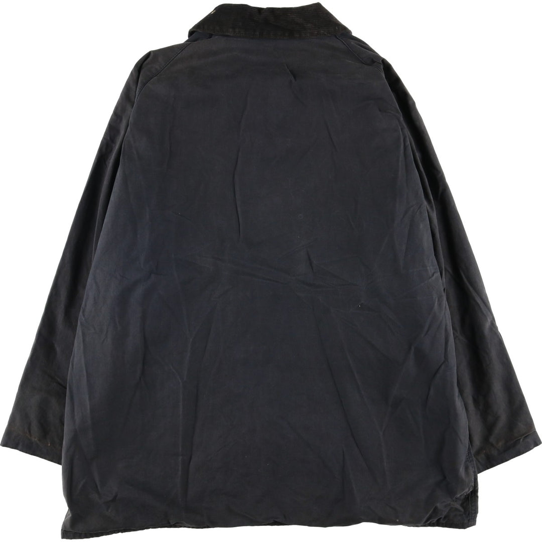 1990'S Barbour BEAUFORT 3 Warrant Oiled Hunting Jacket, Made in England, C48, Men's XL cotton navy blue type Vintage Second Hand