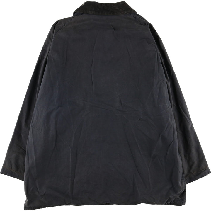 1990'S Barbour BEAUFORT 3 Warrant Oiled Hunting Jacket, Made in England, C48, Men's XL cotton navy blue type Vintage Second Hand