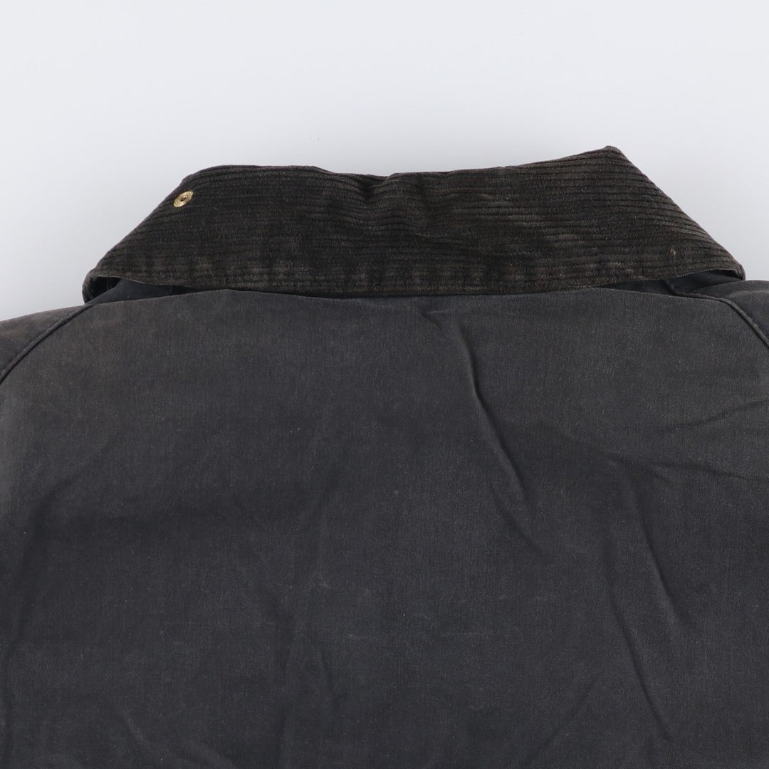 1990'S Barbour BEAUFORT 3 Warrant Oiled Hunting Jacket, Made in England, C48, Men's XL cotton navy blue type Vintage Second Hand