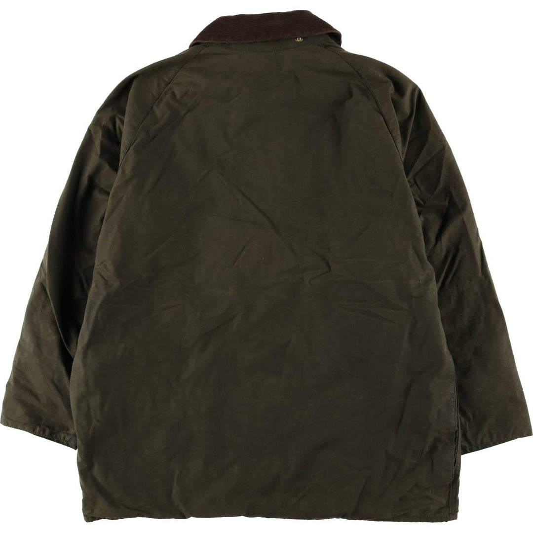80s-90'S Barbour Beaufort 3 Warrant Oiled Hunting Jacket, Made in England, Men's Size XL cotton Khaki type Vintage Second Hand