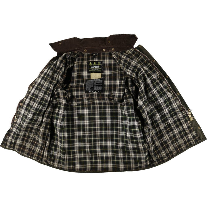 80s-90'S Barbour Beaufort 3 Warrant Oiled Hunting Jacket, Made in England, Men's Size XL cotton Khaki type Vintage Second Hand