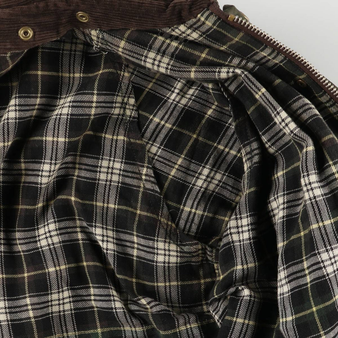 80s-90'S Barbour Beaufort 3 Warrant Oiled Hunting Jacket, Made in England, Men's Size XL cotton Khaki type Vintage Second Hand