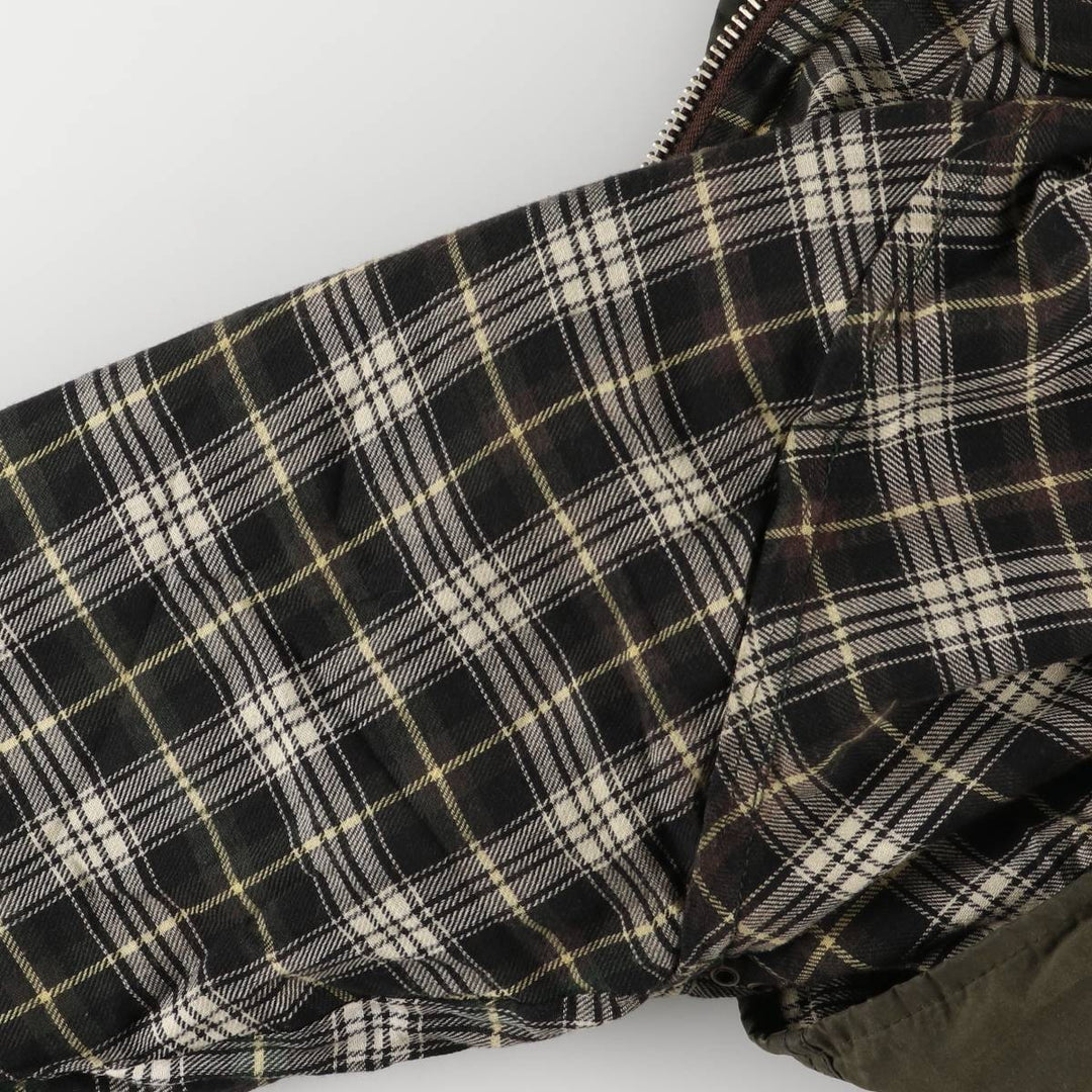 80s-90'S Barbour Beaufort 3 Warrant Oiled Hunting Jacket, Made in England, Men's Size XL cotton Khaki type Vintage Second Hand