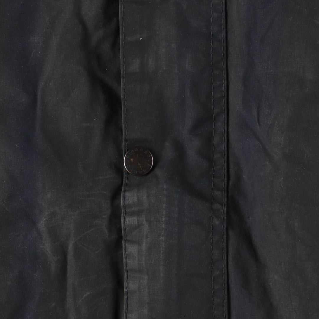 1990'S Barbour Bedale (formerly 3 Warrant) waxed cotton oiled jacket, Made in England, C46, Men's XL cotton navy blue type Vintage Second Hand