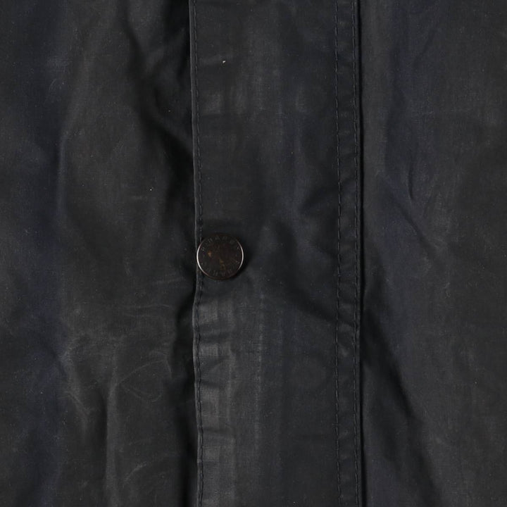 1990'S Barbour Bedale (formerly 3 Warrant) waxed cotton oiled jacket, Made in England, C46, Men's XL cotton navy blue type Vintage Second Hand