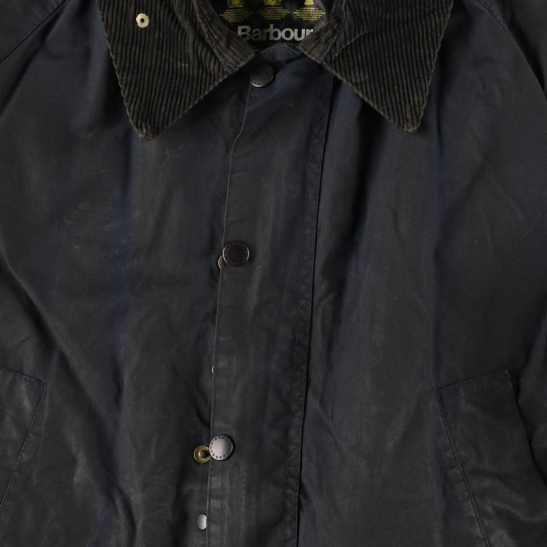 1990'S Barbour Bedale (formerly 3 Warrant) waxed cotton oiled jacket, Made in England, C46, Men's XL cotton navy blue type Vintage Second Hand