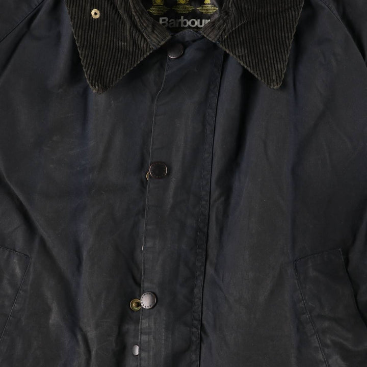 1990'S Barbour Bedale (formerly 3 Warrant) waxed cotton oiled jacket, Made in England, C46, Men's XL cotton navy blue type Vintage Second Hand