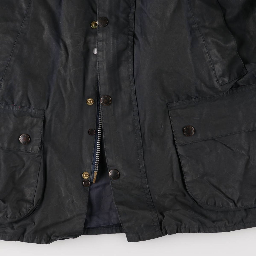 1990'S Barbour Bedale (formerly 3 Warrant) waxed cotton oiled jacket, Made in England, C46, Men's XL cotton navy blue type Vintage Second Hand