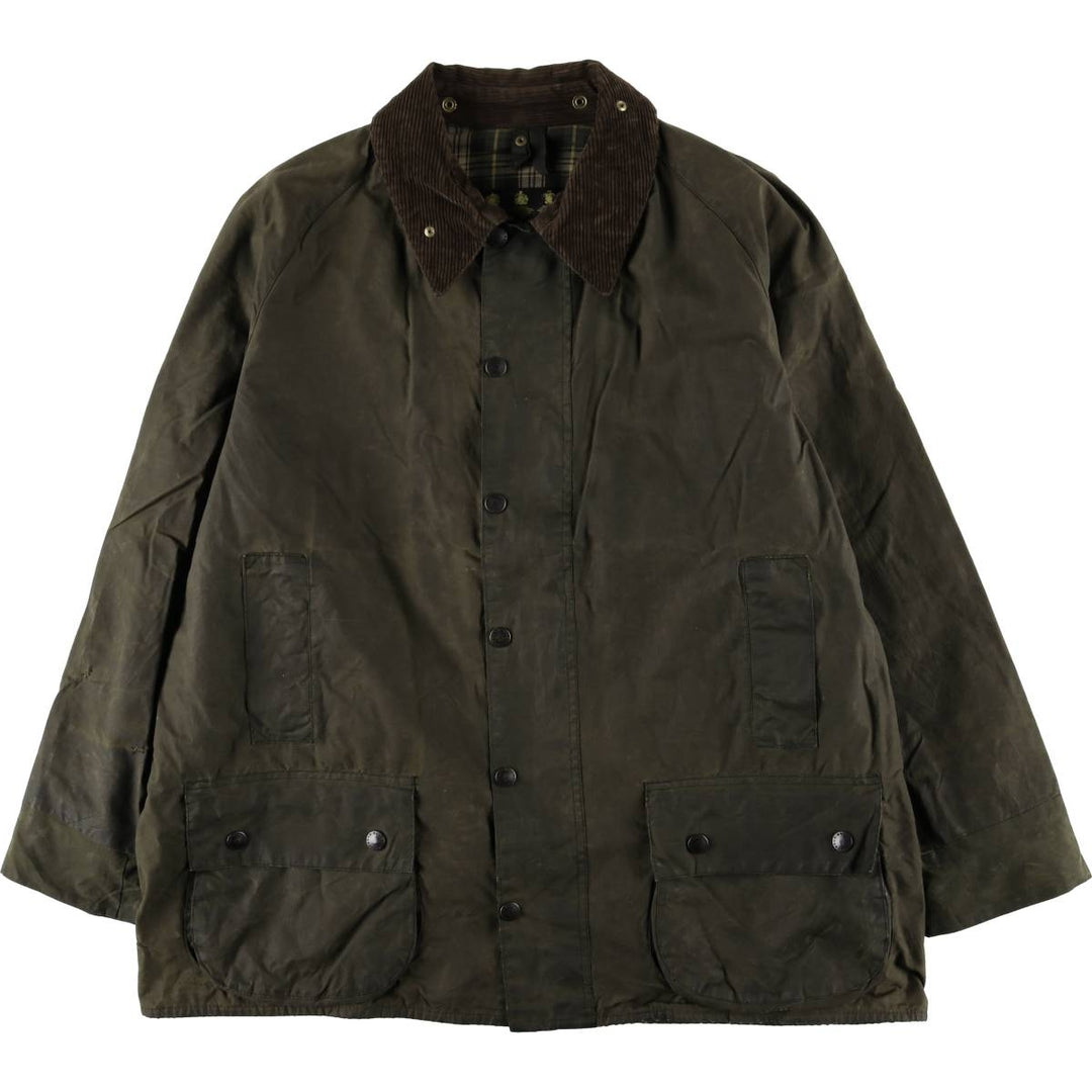 1990'S Barbour BEAUFORT 3 Warrant Oiled Hunting Jacket, Made in England, C50, Men's XXL cotton Khaki type Vintage Second Hand