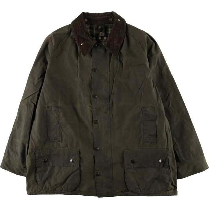 1990'S Barbour BEAUFORT 3 Warrant Oiled Hunting Jacket, Made in England, C50, Men's XXL cotton Khaki type Vintage Second Hand