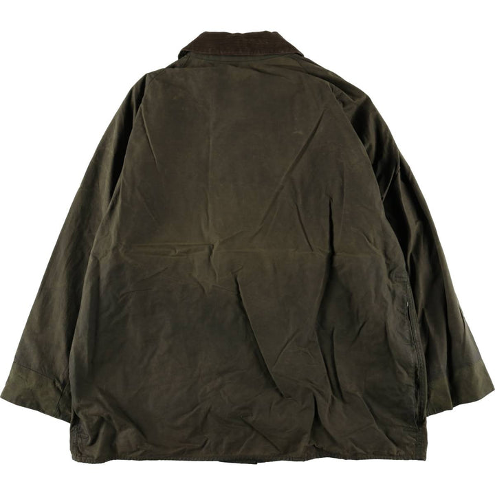 1990'S Barbour BEAUFORT 3 Warrant Oiled Hunting Jacket, Made in England, C50, Men's XXL cotton Khaki type Vintage Second Hand