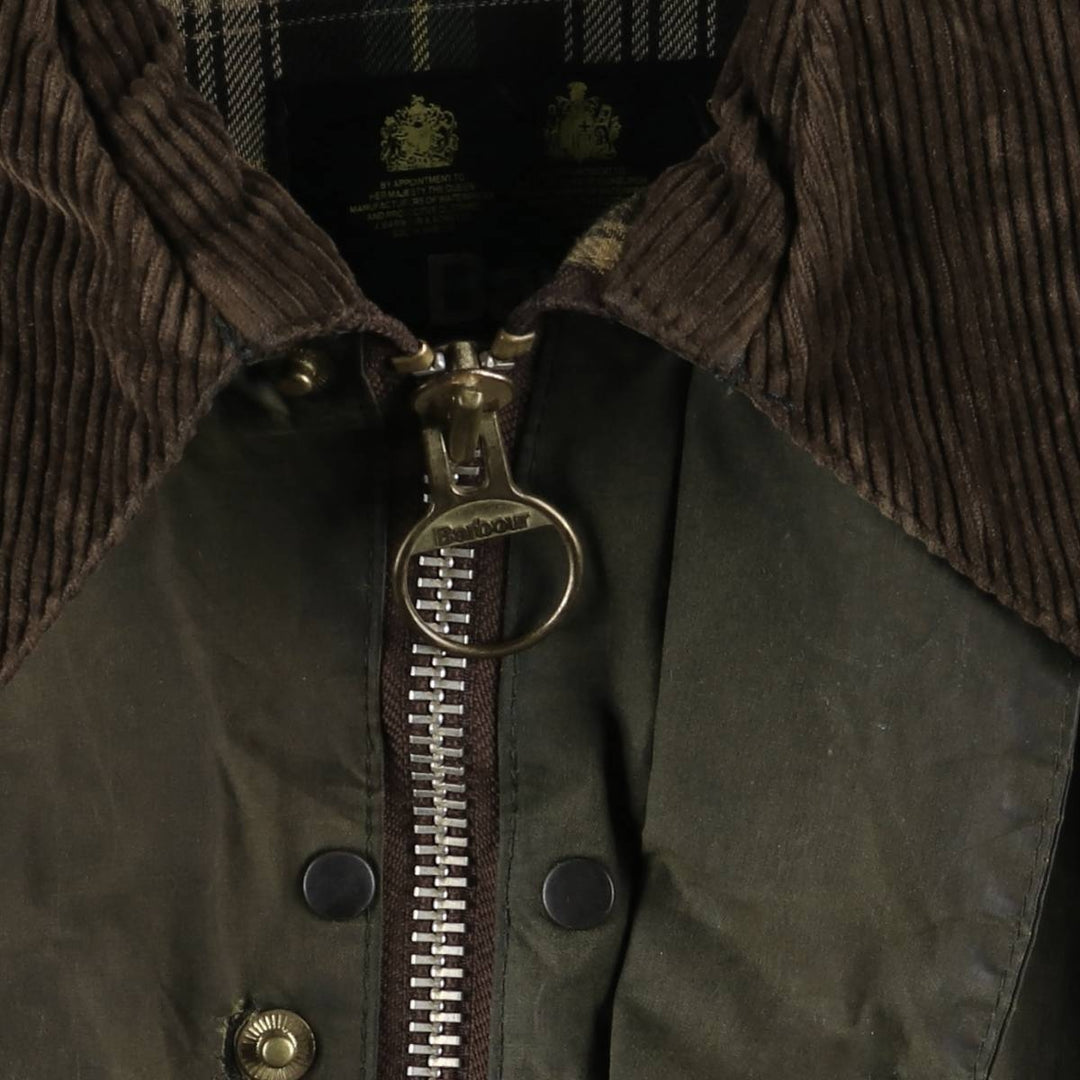 1990'S Barbour BEAUFORT 3 Warrant Oiled Hunting Jacket, Made in England, C50, Men's XXL cotton Khaki type Vintage Second Hand