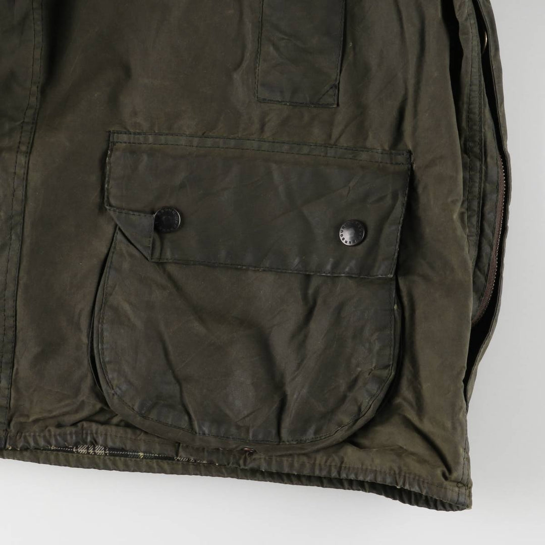 1990'S Barbour BEAUFORT 3 Warrant Oiled Hunting Jacket, Made in England, C50, Men's XXL cotton Khaki type Vintage Second Hand