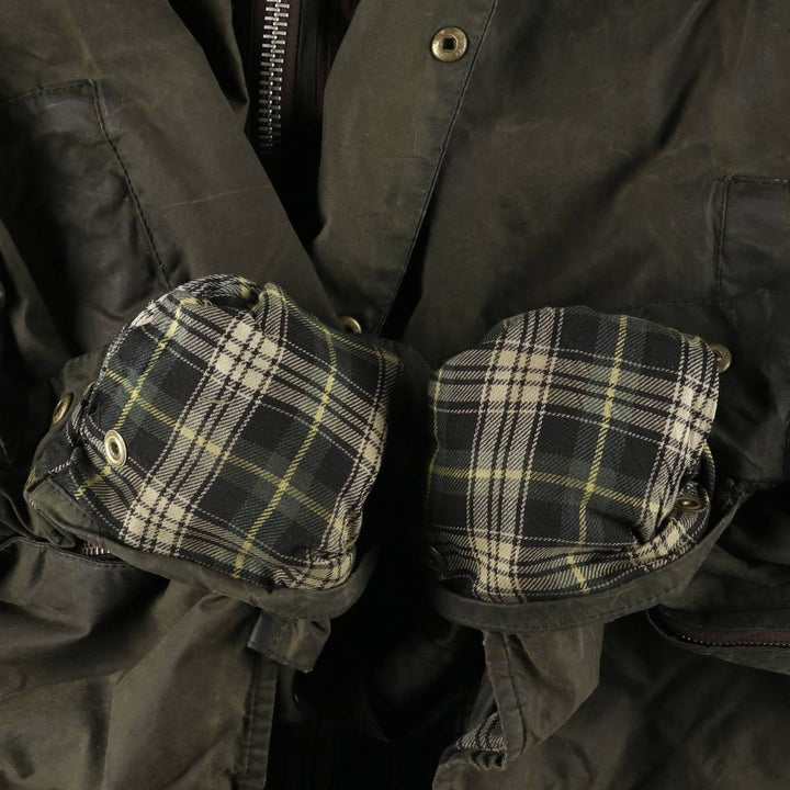 1990'S Barbour BEAUFORT 3 Warrant Oiled Hunting Jacket, Made in England, C50, Men's XXL cotton Khaki type Vintage Second Hand