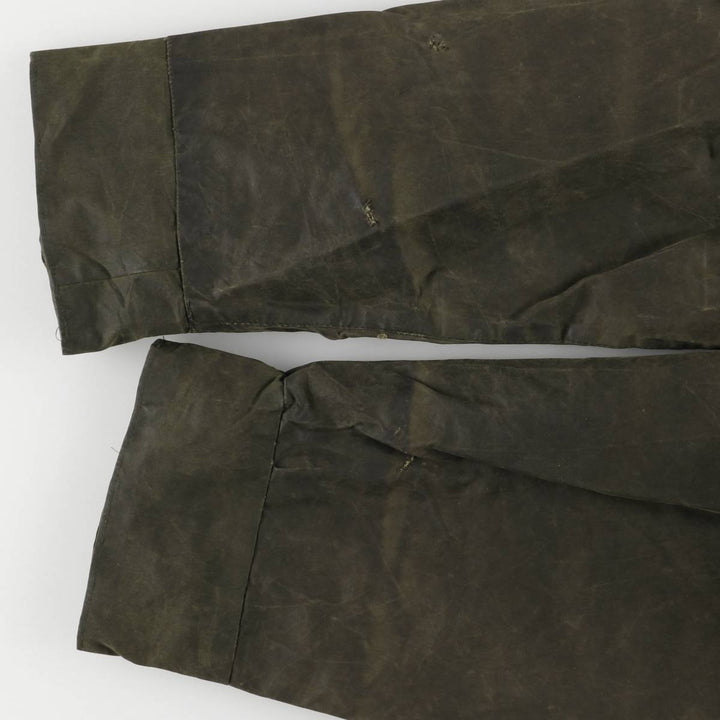 1990'S Barbour BEAUFORT 3 Warrant Oiled Hunting Jacket, Made in England, C50, Men's XXL cotton Khaki type Vintage Second Hand