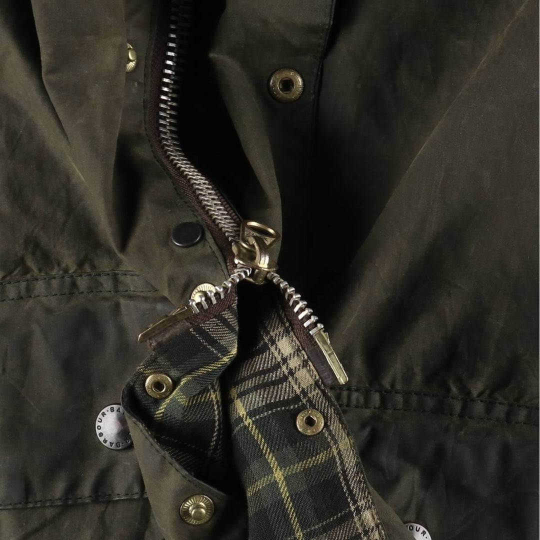 1990'S Barbour BEAUFORT 3 Warrant Oiled Hunting Jacket, Made in England, C50, Men's XXL cotton Khaki type Vintage Second Hand