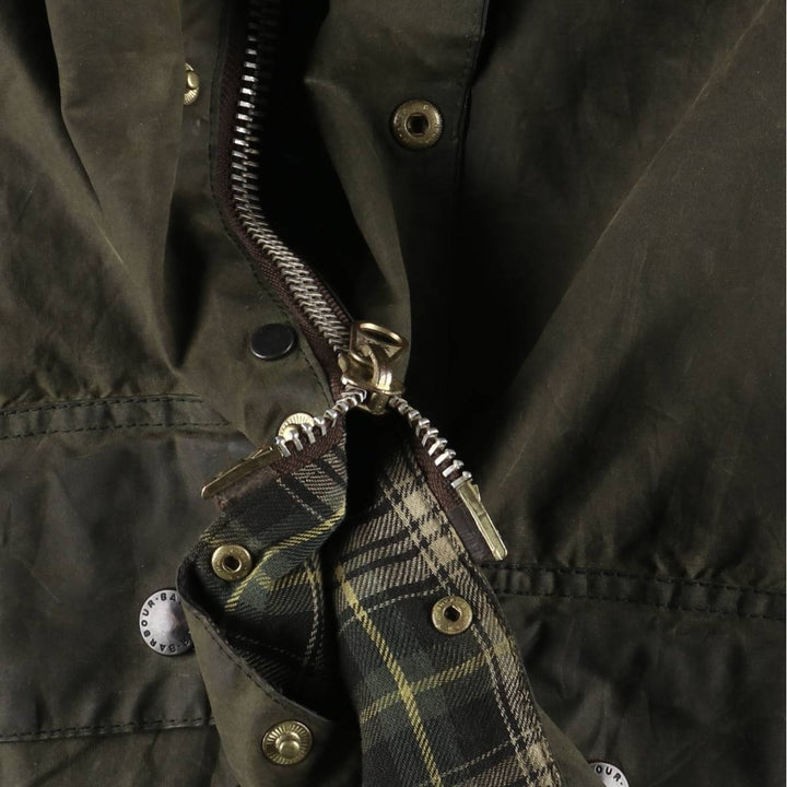 1990'S Barbour BEAUFORT 3 Warrant Oiled Hunting Jacket, Made in England, C50, Men's XXL cotton Khaki type Vintage Second Hand