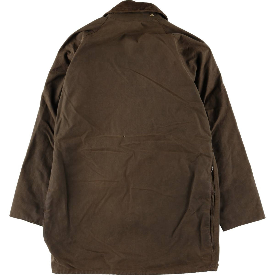 Vintage 1980s-1990'S Barbour Moorland 3-Warrant Oiled Hunting Jacket, Made in England, C36, Men's Size Small cotton brown type Vintage Second Hand