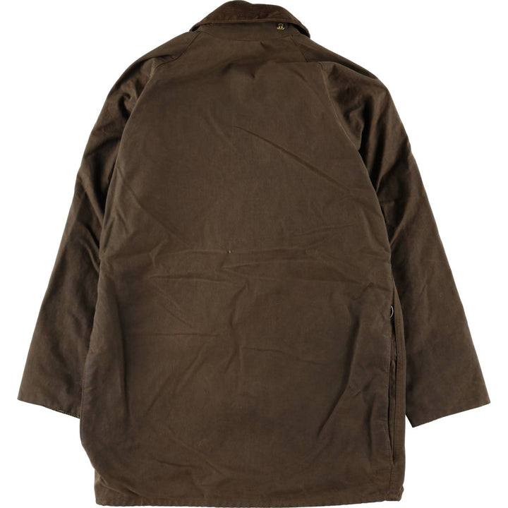 Vintage 1980s-1990'S Barbour Moorland 3-Warrant Oiled Hunting Jacket, Made in England, C36, Men's Size Small cotton brown type Vintage Second Hand