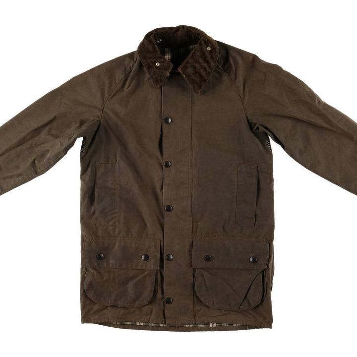 Vintage 1980s-1990'S Barbour Moorland 3-Warrant Oiled Hunting Jacket, Made in England, C36, Men's Size Small cotton brown type Vintage Second Hand