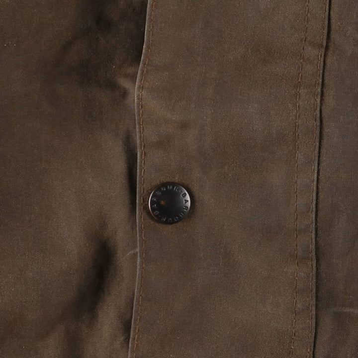 Vintage 1980s-1990'S Barbour Moorland 3-Warrant Oiled Hunting Jacket, Made in England, C36, Men's Size Small cotton brown type Vintage Second Hand