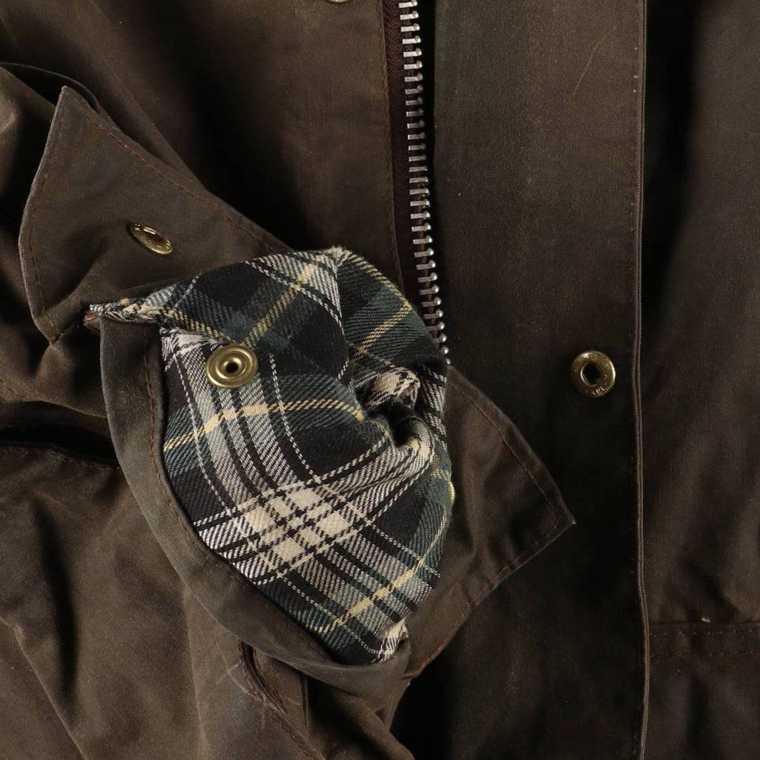 Vintage 1980s-1990'S Barbour Moorland 3-Warrant Oiled Hunting Jacket, Made in England, C36, Men's Size Small cotton brown type Vintage Second Hand