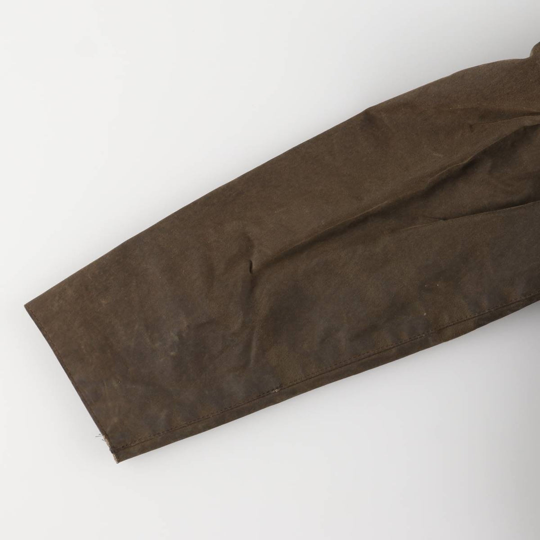 Vintage 1980s-1990'S Barbour Moorland 3-Warrant Oiled Hunting Jacket, Made in England, C36, Men's Size Small cotton brown type Vintage Second Hand