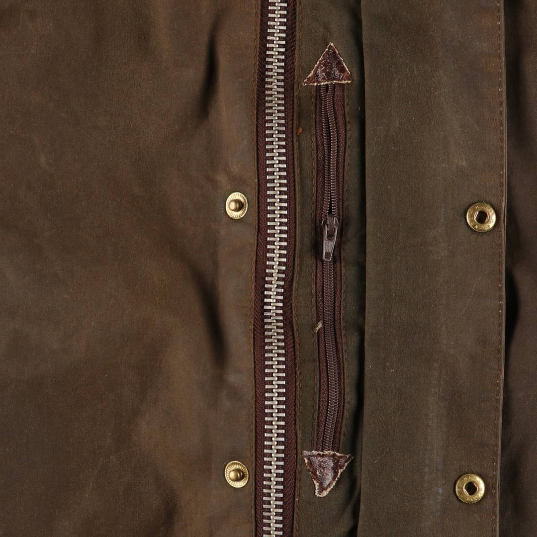 Vintage 1980s-1990'S Barbour Moorland 3-Warrant Oiled Hunting Jacket, Made in England, C36, Men's Size Small cotton brown type Vintage Second Hand