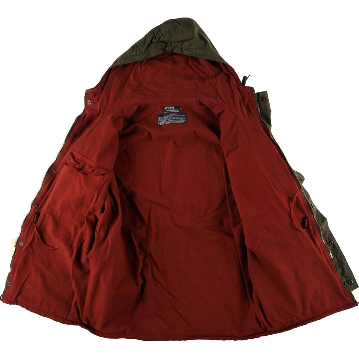 90'S Ralph Lauren POLO by Ralph Lauren hooded waxed cotton oiled jacket, made in the USA, men's size M cotton Khaki type Vintage Second Hand