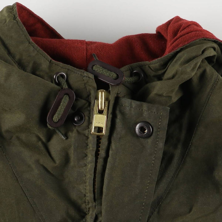 90'S Ralph Lauren POLO by Ralph Lauren hooded waxed cotton oiled jacket, made in the USA, men's size M cotton Khaki type Vintage Second Hand