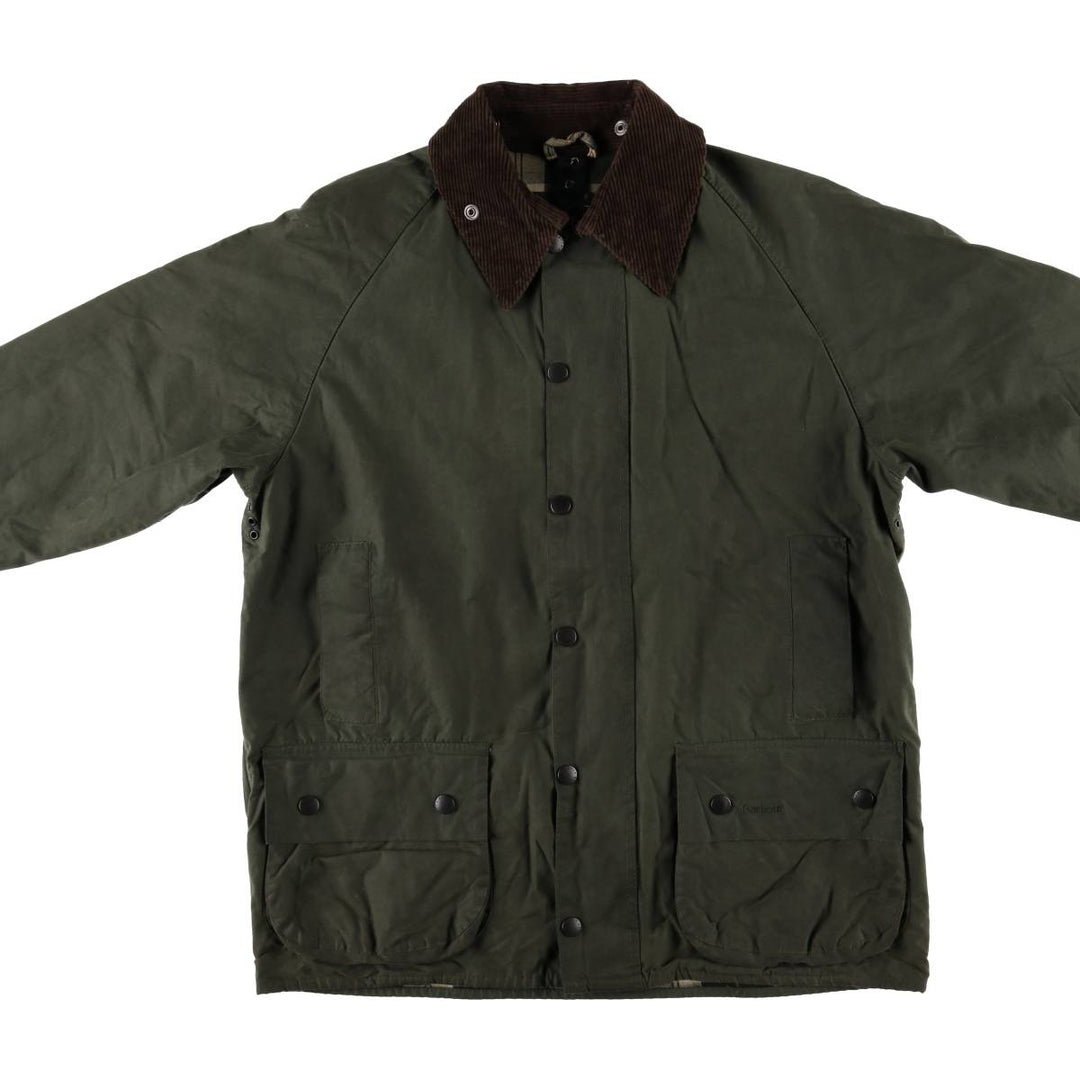 2000'S - Barbour Beaufort 3 Warrant Oiled Hunting Jacket, Made in England, Men's Size L unclear Khaki type Vintage Second Hand