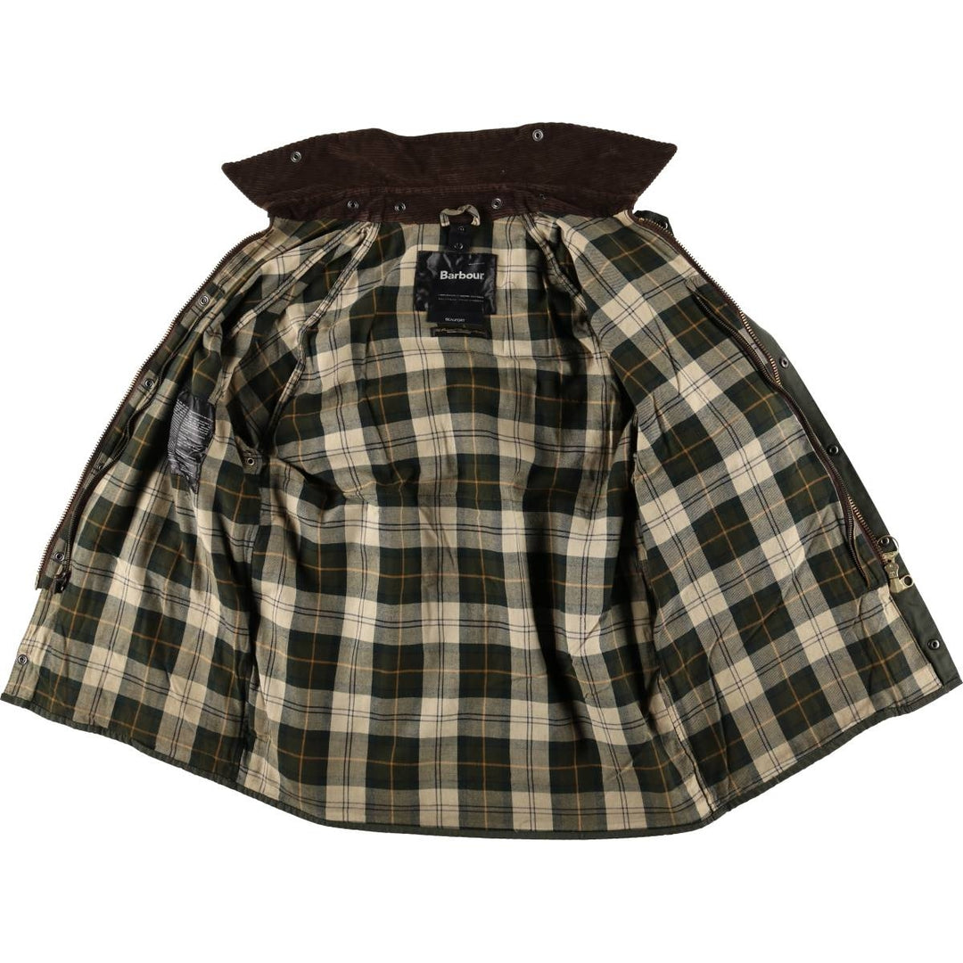 2000'S - Barbour Beaufort 3 Warrant Oiled Hunting Jacket, Made in England, Men's Size L unclear Khaki type Vintage Second Hand