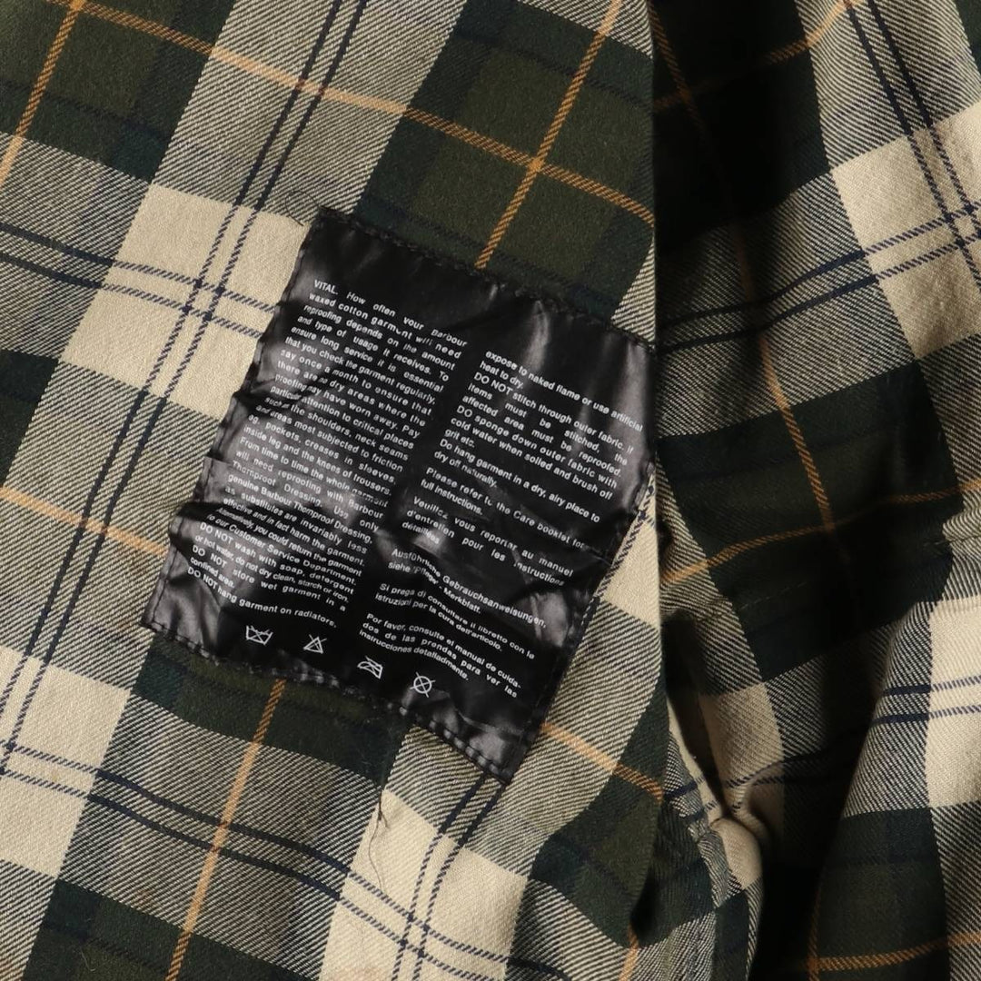 2000'S - Barbour Beaufort 3 Warrant Oiled Hunting Jacket, Made in England, Men's Size L unclear Khaki type Vintage Second Hand